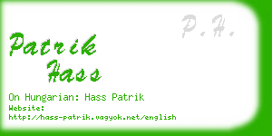 patrik hass business card